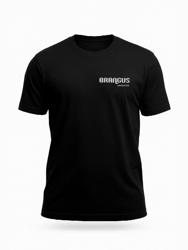 Remera algodon negra BRANGUS