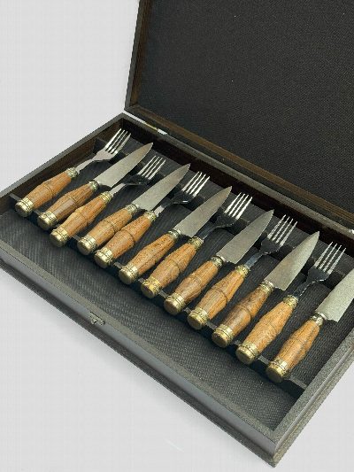 Set de asado 12 piezas de madera