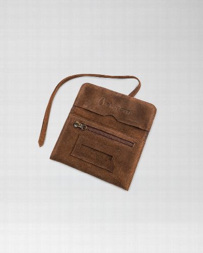 Tabaquera de cuero gamuzado Marron