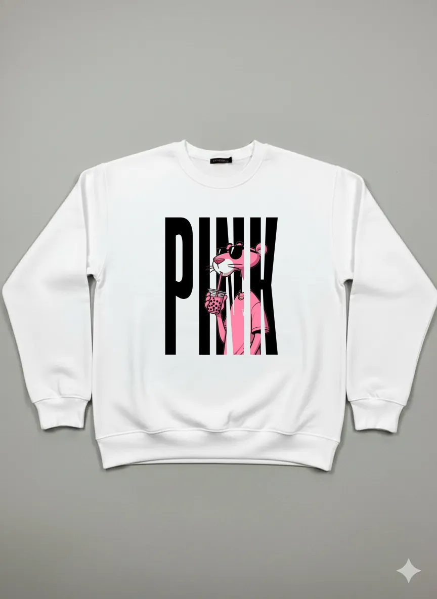 Buzo oversize con pantera en el medio