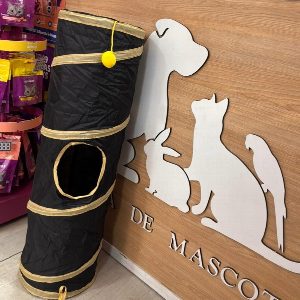 TUNEL PARA GATO SIMPLE NEGRO CON BEIGE
